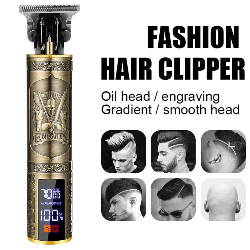 Vintage USB Fast Charging Cordless Hair Clipper Trimmer Portable Electric Shaver Professional Barber Hair Cutting Machine