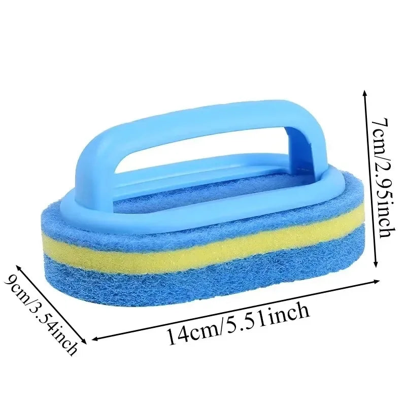 1PC Household Cleaning Brush With Handle Sponge Easy Cleaning Kitchen Bathroom Toilet Wall Window Ceramic Tile Cleaning Tools