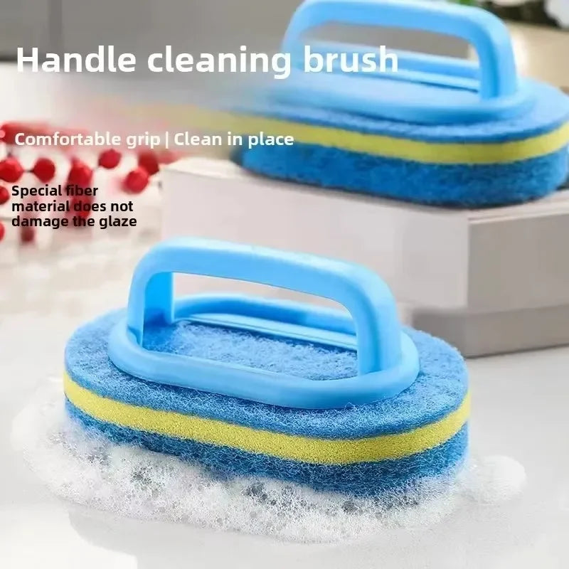 1PC Household Cleaning Brush With Handle Sponge Easy Cleaning Kitchen Bathroom Toilet Wall Window Ceramic Tile Cleaning Tools