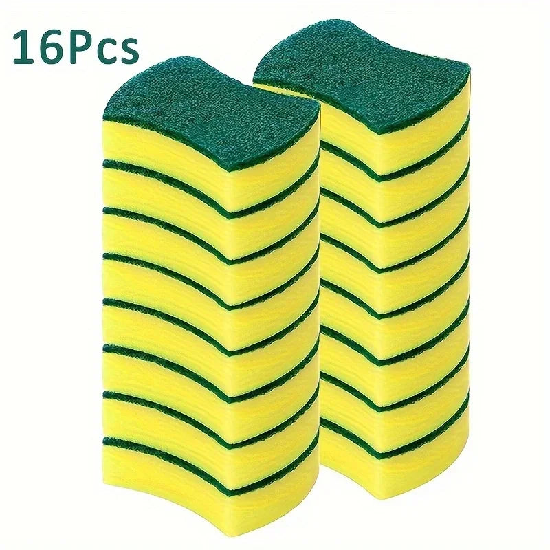 8-50pcs Double-Sided Magic Cleaning Sponge Set Highly Absorbent Rust Remover Pot Scouring Pad Kitchen Cleaning Tools